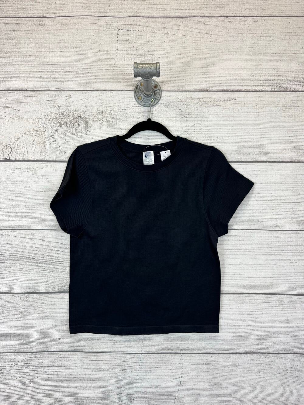 Old Navy Plus Size Black Exhale Seamless Fitted Ribbed Short Sleeve Top Size 3X